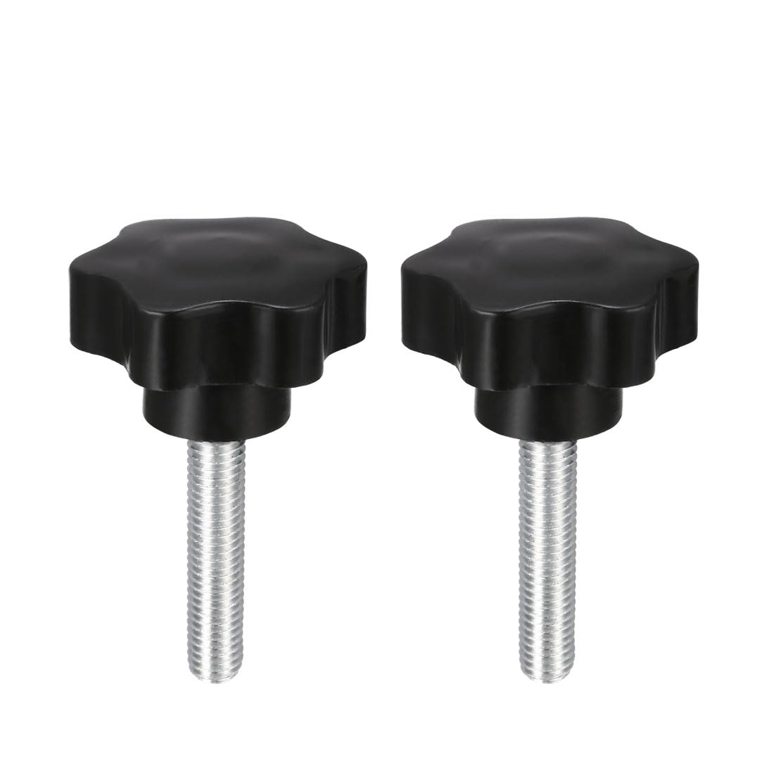 uxcell Clamping Screw Knob, 48mm Dia Plum Hex Shaped Grips Star Knob M10 x 50mm Male Thread, 2pcs