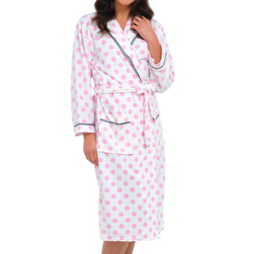 New Ladies Womens Lightweight Spotted Towel Dressing Gown Bathrobe Size