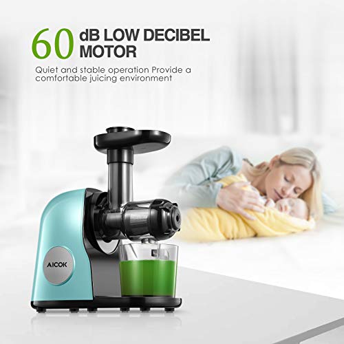 Juicer Machines, Aicok Slow Masticating Juicer Extractor Easy to Clean, Quiet Motor & Reverse
