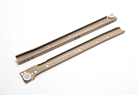 Metal Drawer Runner Set Self Closing Bottom Fix Beige 300mm Pack