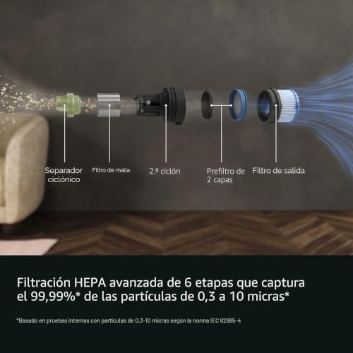 Aspirador Sem Fios 7000 AP72UB21AM, 2 em 1 Vassoura e Mão, até 50 minutos de autonomia, Escova LED AllFloor Car Brush, Filtragem HEPA de 6 etapas, depósito de 0,3 L