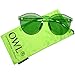 Steampunk Retro Gothic Vintage Colored Metal Round Circle Frame Sunglasses Colored Lens OWL (Transparent_Colorful_Green, PC Lens)