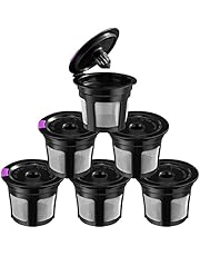 Kicovitifa Reusable K Cups, 6 Pack Universal Fit Reusable Coffee Filters with Food Grade Stainless Steel Mesh Eco-Friendly Coffee Pods, for Keurig 1.0 and 2.0 Brewers