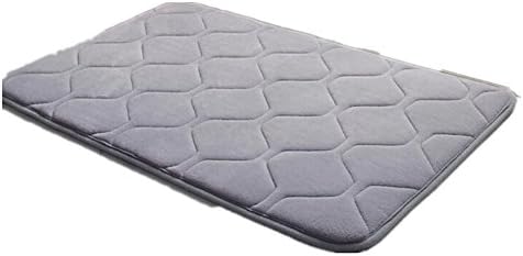 Komanic Simple Deluxe Large Anti Slip Memory Foam Bath Mats, Long, Grey