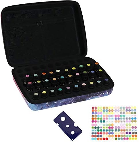 70 Bottles Essential Oil Holder Traveling EVA Carrying Case Storage Box Organizer with Label Stickers and Bottle Opener (Color 2)