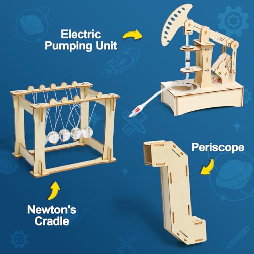 STEM Toys Age 8 9 10 11 12 13 14, Science Experiments for Kids, Science Kits for Kids, Wooden Engineering Kits, Electronics Kit for Kid, Activity Toys Gifts for 8 9 10 11 12 13 14 Year Old Boys