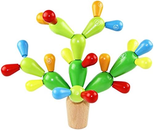 Wooden Balancing Cactus Building Toys Stacking Blocks Games for Kids