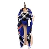 Vinaka Women's Cozy Tartan Scarf Wrap Shawl Neck Stole Warm Plaid Checked Pashmina