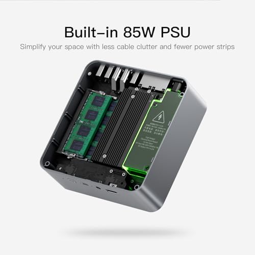 Beelink EQR5 Mini PC, AMD Ryzen 5 5500U(7nm, 6C/12T) up to 4.0GHz, Mini Computer 16GB DDR4 RAM 480GB PCIe3.0x4 SSD, Micro PC 4K@60Hz Dual HDMI Display/WiFi6/BT5.2/Office/Home/HTPC/W-11 Pro