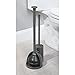 mDesign Hidden Plunger and Brush Set for Toilet Bowl - Brush Cleaner and Plunger Combo with Holder Caddy for Bathroom - Modern Toilet Brush and Plunger Set - Aura Collection - 2 Pack - Charcoal Gray