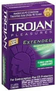 Trojan Lubricated Extended Pleasures for Longer Lasting Pleasure, 12 count