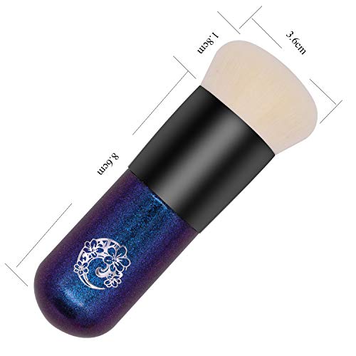 ENERGY Foundation Brush Chubby Makeup Brush Premium Dense Bristles with Dreamy Star Handle Portable Makeup Cosmetic Tool with 1 Makeup Brush Cleaner/Brush Egg