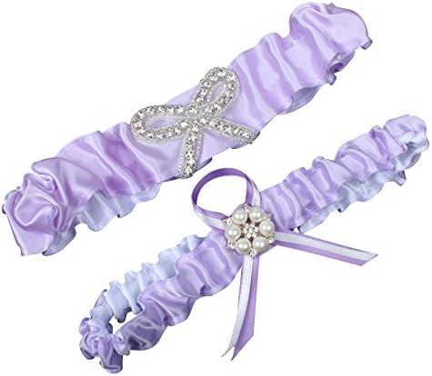 PHSOAR Women's Lace Garter with Packing for Wedding Bride Pearl Gift Beach Vintage