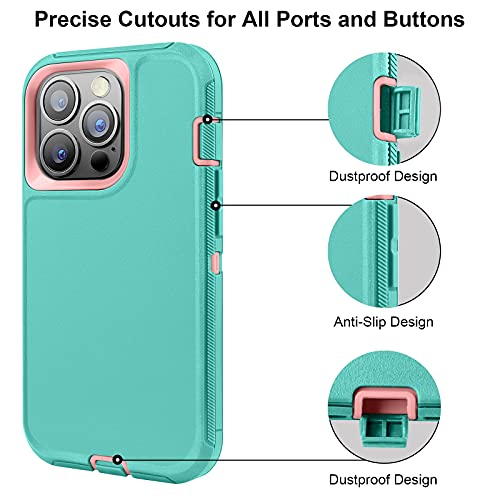 FulSoulComM Compatible with iPhone 13 Pro Case Heavy Duty, Full-Body Protection Rugged Case Shockproof/Drop/Dust Proof 3-Layers Military Grade Defender Protective Case for iPhone 13 Pro 5G 6.1\