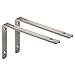 Mellewell 2 PCS Stainless Steel Heavy Duty L-Shaped Corner Braces Joint Angle Bracket Shelf Brackets, 10 x 6 inches, CB8017D-2