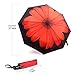 Automatic Travel Umbrella, Oak Leaf Auto Open/close Foldable Rain Umbrella, Red Flower - Waterproof, Windproof, Compact for Easy Carrying Totes -Durability Tested 5000 Times