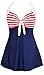 MiYang Women's One Piece Plus Size Modest Tummy Control Swimdress Vintage Skirt Swimswear Blue Medium