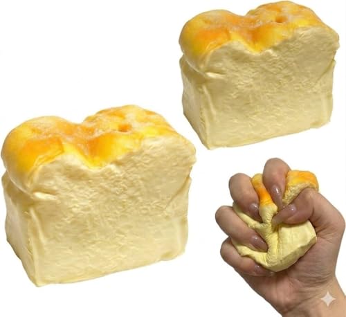 ORCHID M® Sticky Bread Slow Rising Squishy, Silky Smooth Realistic Toast Shaped Slow Rise Squishies, Round Bread Squishy Food Squishies for Adults: Stress Relief & Sensory Fidget Toy