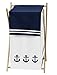 Baby/Kids Clothes Laundry Hamper for Anchors Away Nautical Navy and White Bedding