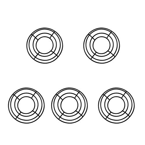 tatoko 5 Pack Round Shaped Wire Wreath Frame Black Flower Metal Wire Rings for Valentine's Day Holidays Wedding Floral Arrangements Garden Home Party Decorations 4 Inch