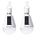 Portable Solar Powered LED Light Bulb Rechargeable Emergency Lamp, E27 720LM 12W for Indoor, Outdoor, Camping, Storm, Flood, Hurricane,White/2Pack