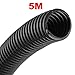 uxcell 5 M 16 x 20 mm Plastic Flexible Corrugated Conduit Tube for Garden,Office Black