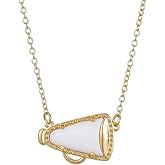ONLYJUMP Cheer Necklace Cheerleading Necklace for Women Dainty Gymnastics Cheerleading Megaphone Pendant Necklaces Cheer Team Pendant Necklaces Charm Jewelry Gift
