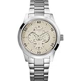 Guess Men's W11562G1 Silver Stainless-Steel Quartz Watch with Beige Dial