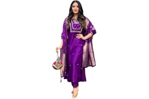 The Red Lion Enterprise Women's Partywear Anarkali Salwar Suit alia cut Embridery Kurti dress 3pc Set