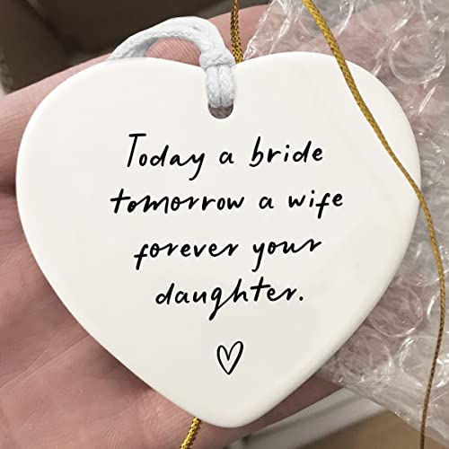 Mother of the Bride Gift from Daughter, Wedding Gift, Mother's Day Gift,  Wedding Keepsake, Ceramic Heart Gift,