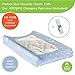 Changing Pad Cover Set with Waterproof Pad Liner Included - Premium Cotton Changing Table Pad Cover for Baby Boy and Girl- 2 Pack Super Soft Stretchy Diaper Changing Pad Covers-Light Blue and White