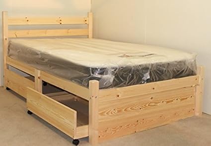 Strictly Beds And Bunks Limited Double Pine Bed With Four Storage