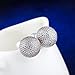 Faenlior Double Sided Front Back Ball Earrings Silver Plated Rhinestone Bling Pearl Balls Tribal Stud Earrings