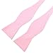 PenSee Mens Self Bow Tie Classic Houndstooth Series Woven Silk Bow Ties (Pink & White)
