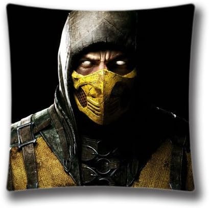 AM Kingdom Cotton &amp; Polyester Throw Mortal Kombat X Scorpio Cushion Cover Pillowcase 18" x 18" Inch (45x45 Cm)