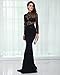 Miss ord Women's O Neck Long Sleeve Bodycon Maxi Dress for Prom Black