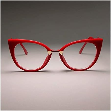 YLBHXC Frame glasses Ladies Sexy Cat Eye Glasses Frames For Women Optical EyeGlasses Fashion Eyewear (Frame Color : C5 red clear lens)