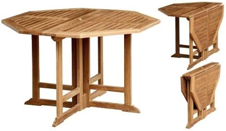 Amazon.de: Schmetterlingsklapptisch Savona Achteck wetterfest Teakholz