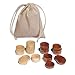 WE Games Wood Backgammon Chips with Cloth Pouch - Brown & Natural 1.125 in. Diameter - Set of 30