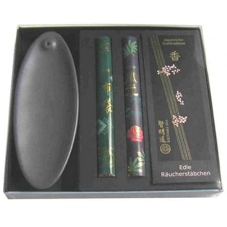 GESCHENKPACKUNG Japan mit 2 Rollen Räucherstäbchen KenmeiDo + Stäbchenhalter + Faltblatt