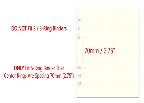 A5 6-Ring Binder/Planner Refill Paper (Pack of 3, 300 Sheets) for Filofax, 6 Hole, Dot Grid Pages - Thumbnail 3