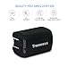 Tranesca Dual USB Port Wall Charger with Foldable Plug for iPhone X/8/7/6S/6S Plus/6 Plus/6, Samsung Galaxy S9/S8/S7/S6/S5 Edge, LG, HTC, Kindle and More-Black