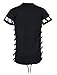 SCREENSHOTBRAND-S11707R Mens Hipster Hip-Hop Premium Tees - Stylish Longline Center Logo Latest Fashion T-Shirt Side Stripe Print-Black-2XLarge