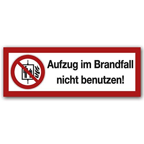 Pack of 25 "Lift in case of fire, do not use sticker warning sign, prohibition sign, warning sign, safety sign.