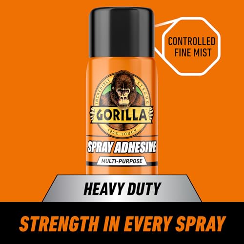 Gorilla Heavy Duty Spray Adhesive, Multi-Purpose, Indoor Outdoor, 396g | Permanent Bond Formula With Wide Pad Nozzle And Controlled Spray For Clean, Even Coverage On Projects