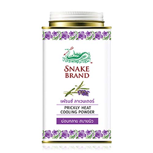 Snake Brand Prickly Heat Cooling Powder for Everyday Use - Anti-Chafing, Heat Rash Relief, Relaxing Lavender Scent (4.9 Oz / 140g)