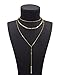 Boosic Multilayer Pendent Necklace Tiny Shiny Disc Choker Y Lariat Necklace For Women Gold Tone