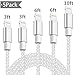 TUUBEE iPhone Charger Cable Cord Cable 5Pack 3FT/6FT/10FT Long Nylon Braided USB iPhone Data Cable Fast Charging Cord Compatible iPhone XS/MAX/XR/X/8/7/6/iPad/iPod