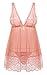 BMAKA Petite Size Lace Babydoll Lingerie Halter Chemise Dress for Women XL