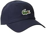 Lacoste Men's Sport Polyester Cap with Green Croc, Navy Blue, One Size